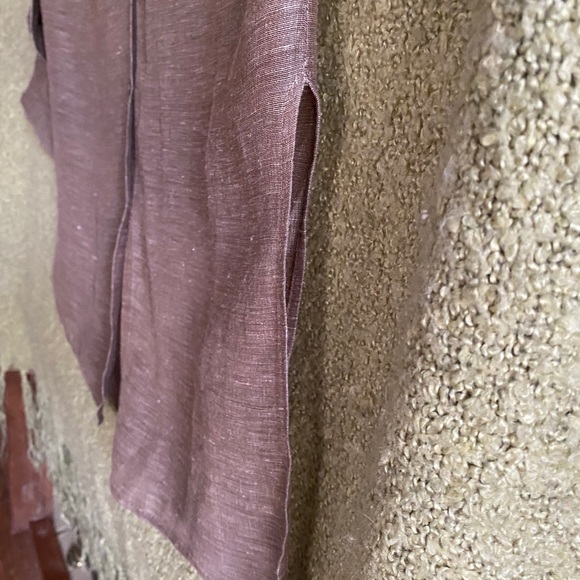 Eileen Fisher Brown Linen Tunic Top - Picture 4 of 7